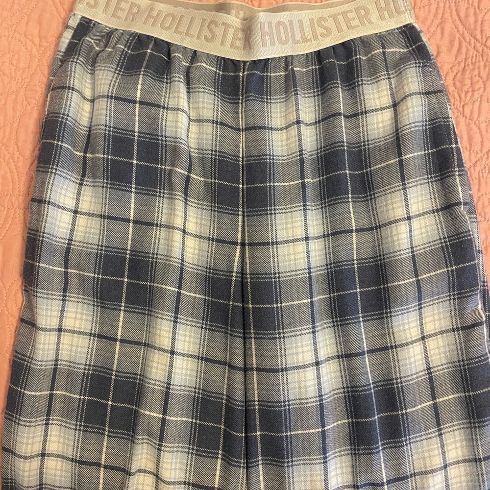 Hollister Blue and White Plaid Sleep Pants